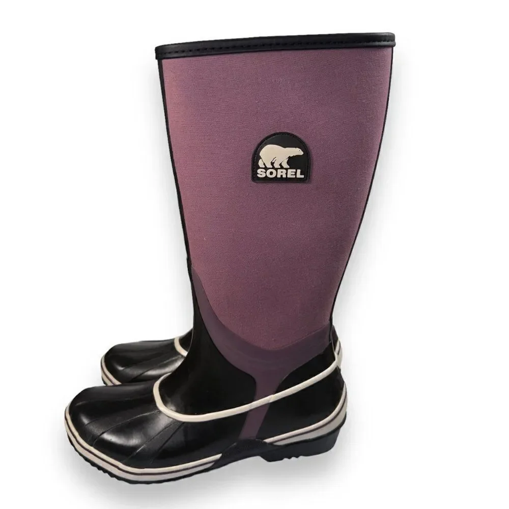 Sorel Sorellington Tall Slip-on Rain Boots Purple / Black‎ NL1620-518 Women's 8